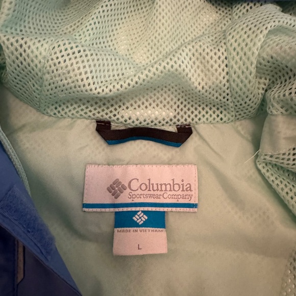 COLUMBIA Powder Blue Lightweight Waterproof Raincoat - Picture 3 of 3
